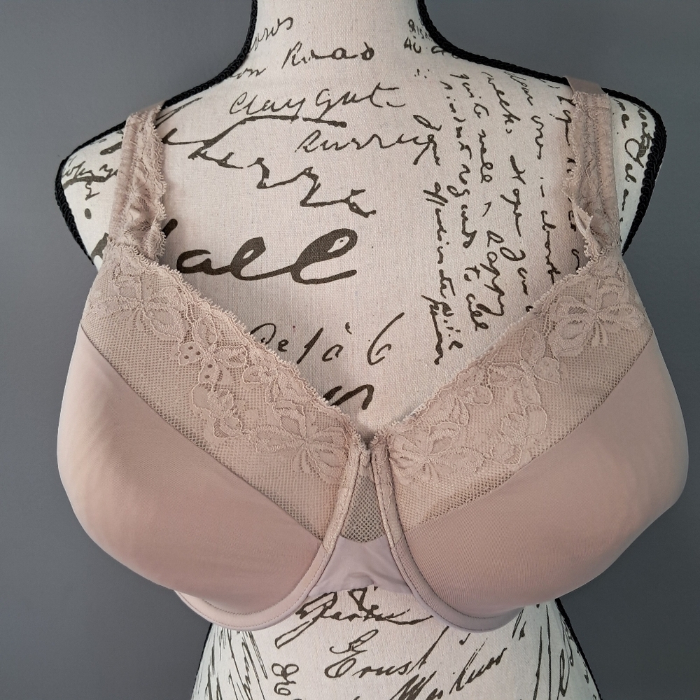 Olga Cloud 9 Lace Underwire Contour Bra 44C Toasted Almond